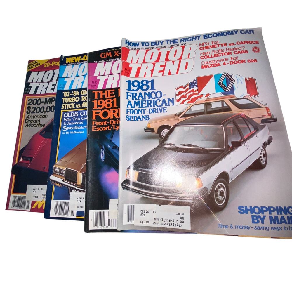 Vtg Lot 4 Motor Trend May June July August 1980 Lamborghini Cutlass Ford Renault